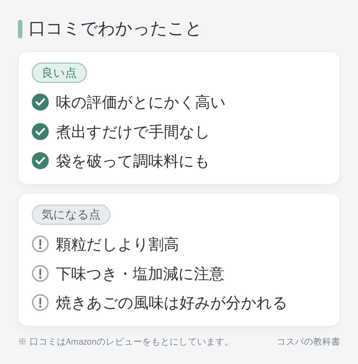 茅乃舎だしの口コミまとめ図